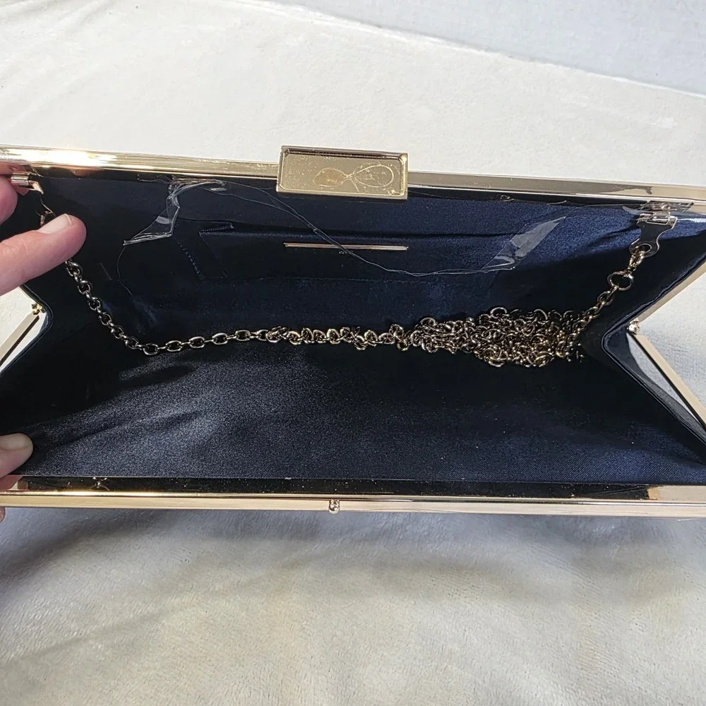 I.N.C. International Concepts Kelsie Clutch Navy/Gold‎